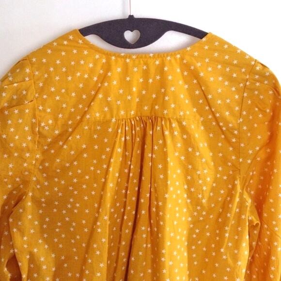 Madewell Wrap Top in Star Scatter Yellow Cotton Cropped Boho Preppy Size S - Picture 11 of 13